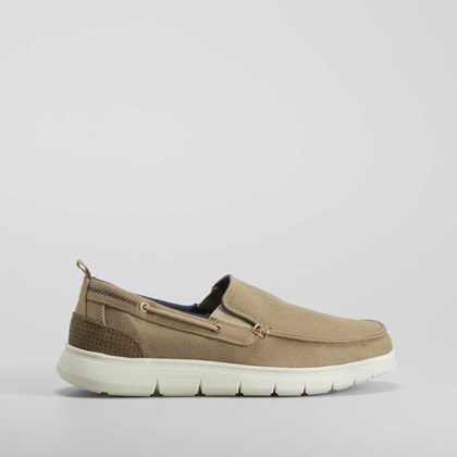 Zapatilla lona slip on taupe SENDA ROAD