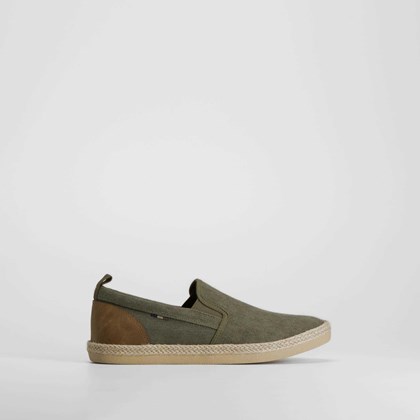 Zapatilla lona slip on casual verde NYC