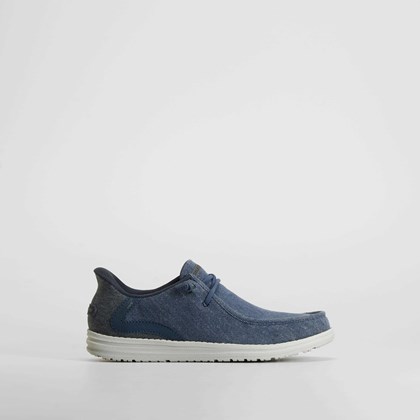 Zapatilla lona casual slip in azul SKECHERS