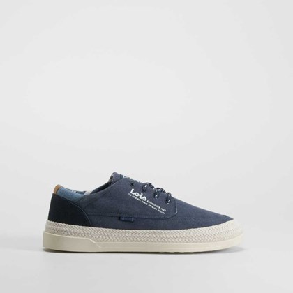 Zapatilla lona slip on yute azul LOIS