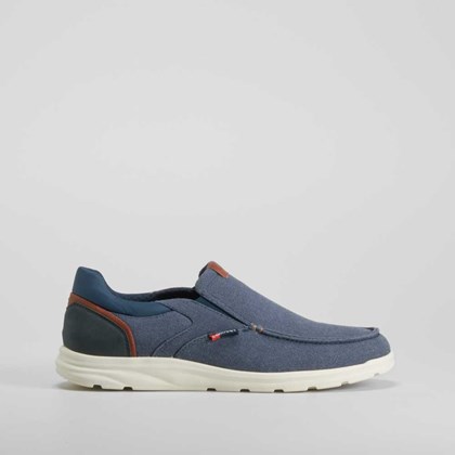 Zapatilla de lona slip on azul COMFEET