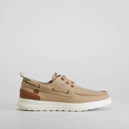 Zapatilla lona náutico marrón SENDA ROAD