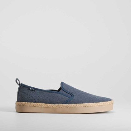 Slip on de lona y yute azul marino NYC