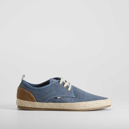 Blucher de lona y suela de yute azul marino NYC