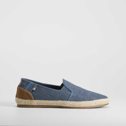 Slip on de lona y yute color azul marino NYC
