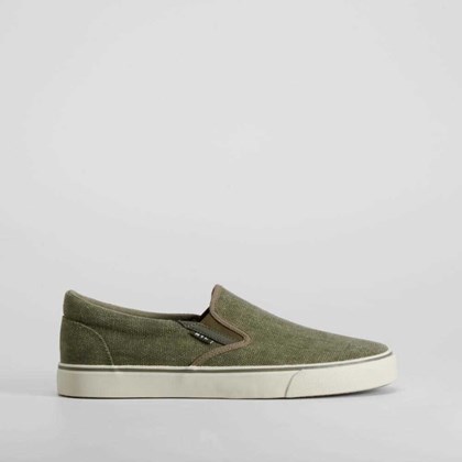 Zapatilla lona slip on verde NYC