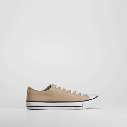 Zapatilla lona casual puntera beige NYC