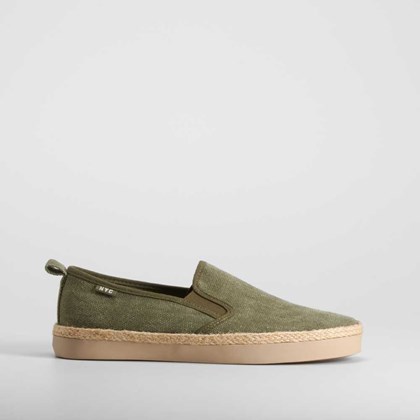Slip on de lona y yute verde NYC