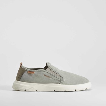 Zapatilla lona slip on verde COMFEET