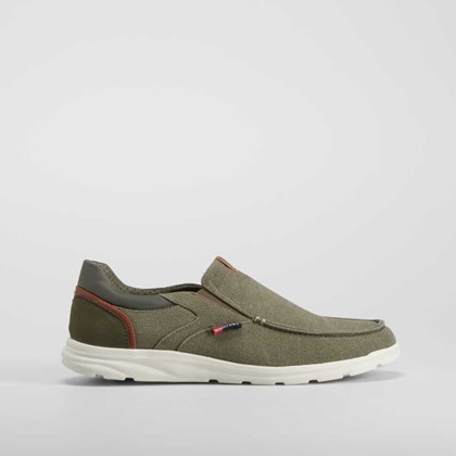 Zapatilla de lona slip on kaki COMFEET