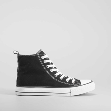 Zapatilla alta lona negra NYC