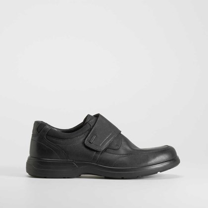 Zapato velcro piel negro COMFEET