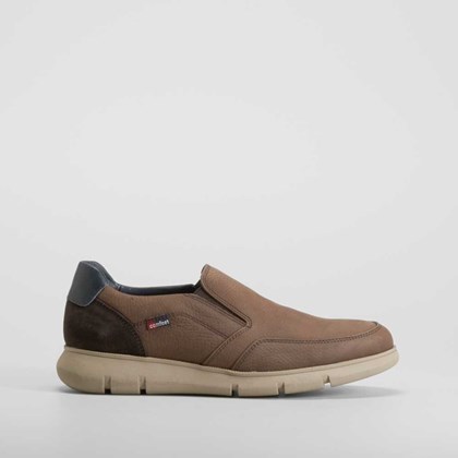 Zapato slip on rukwa piel marrón COMFEET