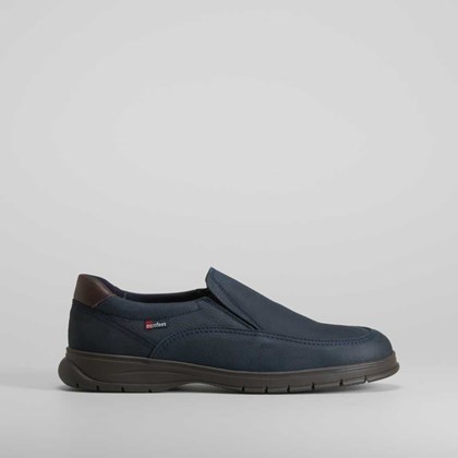 Zapato slip on casual azul de piel COMFEET