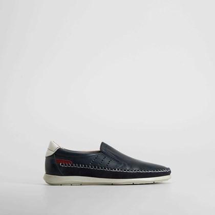 Mocasín slip on piel azul marino COMFEET