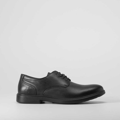 Zapato vestir de piel cordones negro COMFEET
