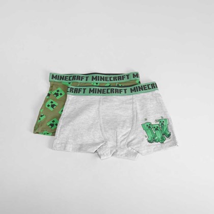 Pack 2x boxers niño verde gris MINECRAFT