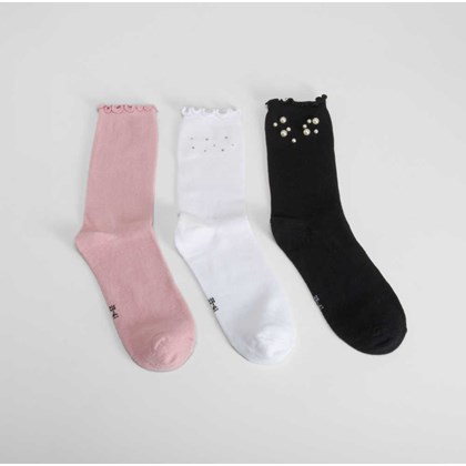 Pack 3 calcetines perlas colores MERKAL