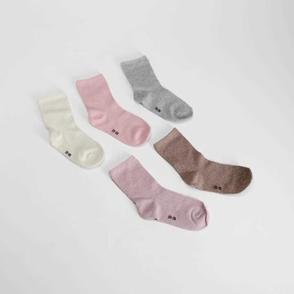 Pack 5 calcetines bebé canalé brillante MERKAL