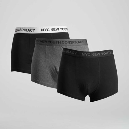 Pack 3x boxers hombre negro gris contraste