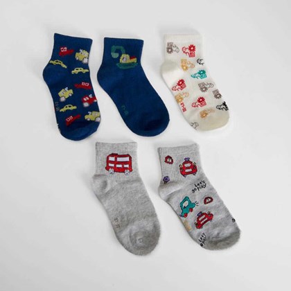 Pack 5 calcetines vehículos multicolor MERKAL