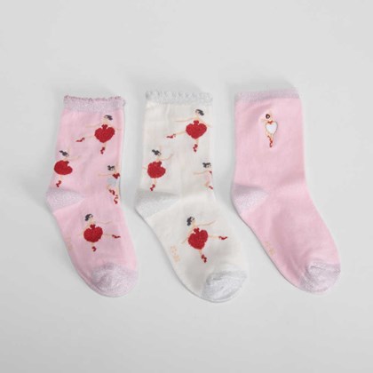 Pack 3 calcetines bailarina rosa MERKAL