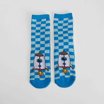 Calcetín antideslizante cohete azul MERKAL