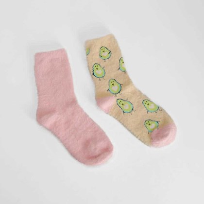 Pack 2 calcetines aguacate amarillo y rosa MERKAL