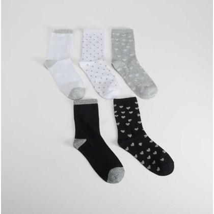 Pack 5 calcetines corazones gris MERKAL