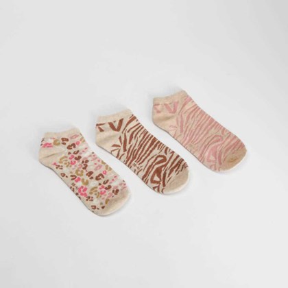 Pack 3 calcetines animal print beige MERKAL
