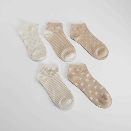 Pack 5 calcetines tobilleros beige MERKAL