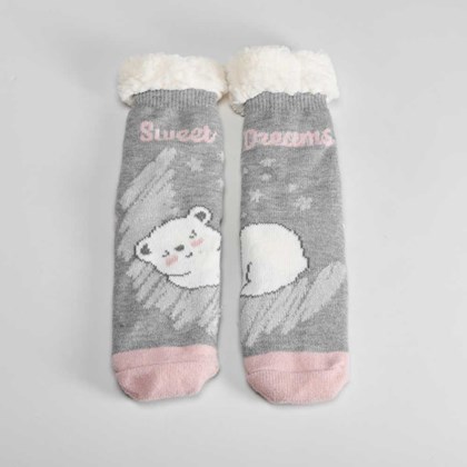 Calcetines antideslizantes forrados gris