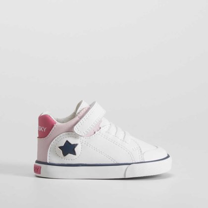Deportiva alta piel estrella blanca PABLOSKY