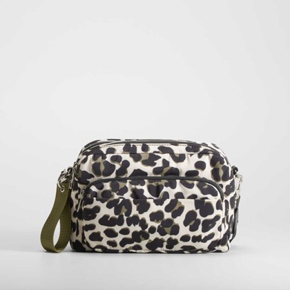 Bolso bandolera animal print kaki PICCOLA PIU