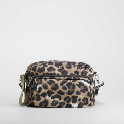 Bolso bandolera animal print marrón PICCOLA PIU