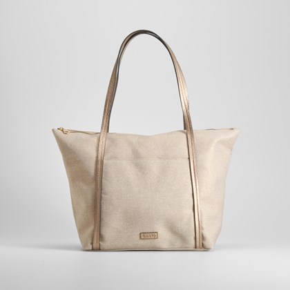 Bolso shopper metalizado oro PICCOLA PIU