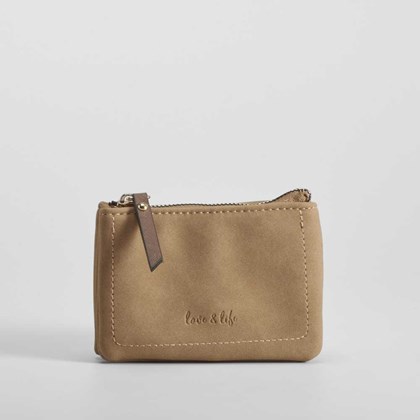 Monedero terciopelo camel PICCOLA PIU
