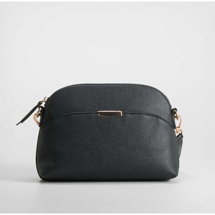 Bolso bandolera grabado chapa negro PICCOLA PIU