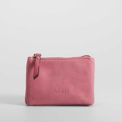 Monedero terciopelo rosa PICCOLA PIU