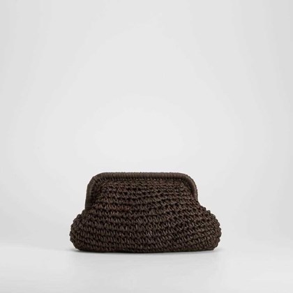 Bolso de mano rafia marrón PICCOLA PIU