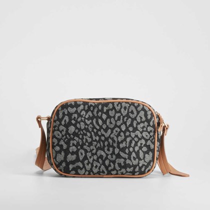 Bolso bandolera animal print negro PICCOLA PIU