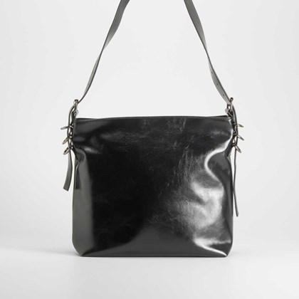 Bolso hombro argollas negro PICCOLA PIU