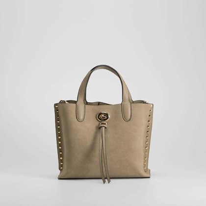Bolso de mano tachuelas beige PICCOLA PIU