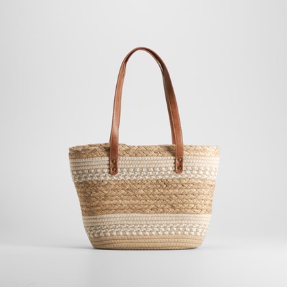Bolso capazo rafia beige SENDA ROAD
