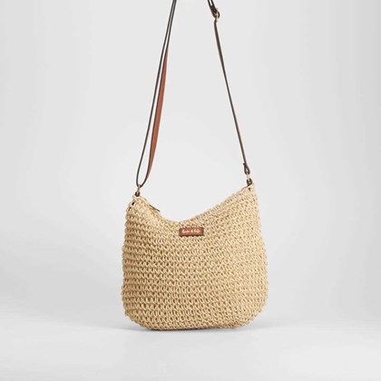 Bolso bandolera rafia beige SENDA ROAD