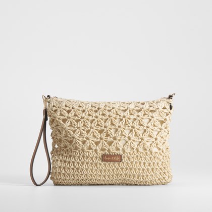 Bolso de mano rafia beige SENDA ROAD