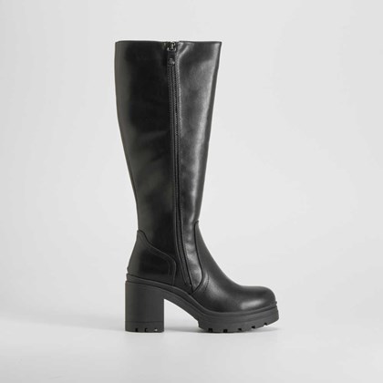 Bota tacón plataforma negra NYC