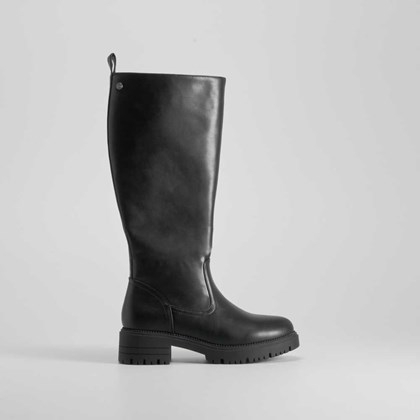 Bota alta tacón negra NYC