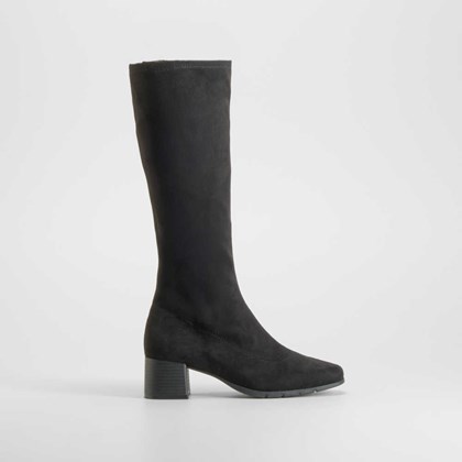 Bota tacón Double Fit elástico negra COMFEET