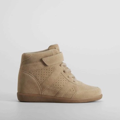 Botín cuña piel beige FOSCO
